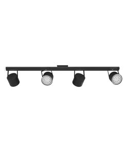 REGLETA 4/L 120CM CABEZAL PARA AR111 GU10 NEGRO MICRO (TACHO)