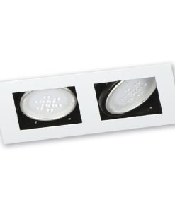 SPOT EMBUTIR 2 LUCES AR111 GU10 BLANCO 18X33CM