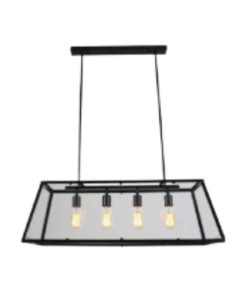 COLGANTE CHAPA C/ACRILICO 4 LUCES E27 100X30CM