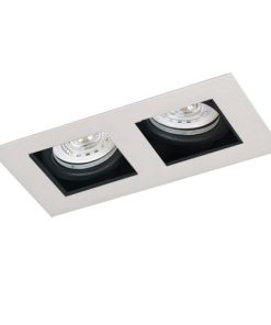 SPOT EMBUTIR RECTANGULAR 2 LUCES GU10 10X18 BLANCO MICROT