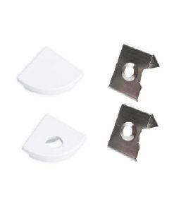KIT DE 2 TAPAS Y 2 CLIPS PARA PERFIL DE ALUMINIO, PER-03-2M