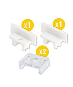 KIT DE 2TAPAS Y 2 CLIPS PARA PERFIL DE ALUMINIO, PER-11-2M