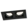SPOT EMBUTIR 2 LUCES AR111 GU10 NEGRO 18X33CM