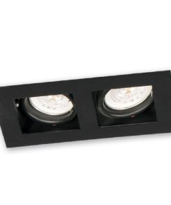 SPOT EMBUTIR 2 LUCES AR111 GU10 NEGRO 18X33CM
