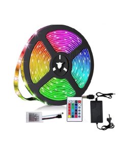 KIT TIRA LED RGB + CONTROL + FUENTE X 5MTS (3838)