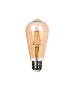 LAMPARA LED FILAMENTO ST64 6W LUZ CALIDA AMBAR E27 CANDELA