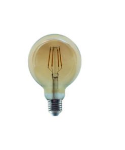 LAMPARA LED FILAMENTO GLOBO 6W LUZ CALIDA AMBAR E27 CANDELA