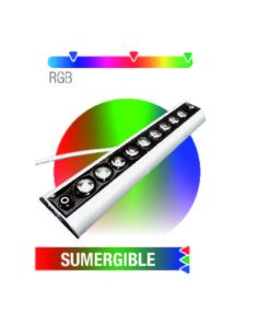 BARRA SUMERG. P/PILETA 12V-21W 55CM RGB(c/FUENTE/SECUENCIADOR)