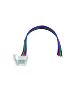 CONECTOR P/TIRA LED FLEXIBLE 10MM DE UN LADOS C/CABLE RGB