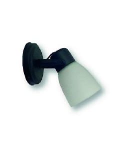 APLIQUE 1 LUZ BASE REDONDA TULIPA VIDRIO NEGRO E-27