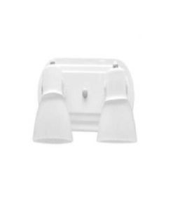 APLIQUE 2 LUCES BASE OVAL TULIPA VIDRIO BLANCO E-27