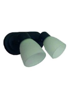 APLIQUE 2 LUCES BASE OVAL TULIPA VIDRIO NEGRO E-27