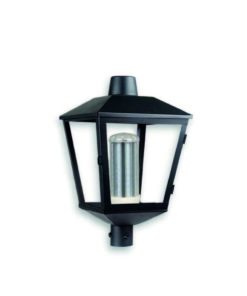 FAROLA DE JARDIN NEGRO E27 C/BASE 5 CM PARA COLUMNA