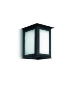 FAROL ORIENTAL DE PARED 1 LUZ P/B.C ESMERILADO NEGRO