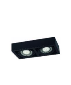 PLAFON 2 LUCES LINEAL MOVIL AR111 NEGRO SAN JUSTO (BOX2PLANTX)