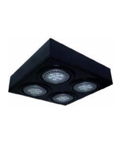 PLAFON 4 LUCES CUADRADO MOVIL AR111 NEGRO SAN JUSTO