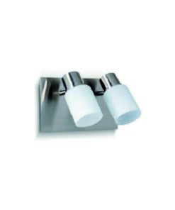 APLIQUE "CUADRI" 2 LUCES RECTANGULAR 15X25CM ACERO