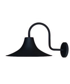 APLIQUE PANTALLA METAL Ø30CM BRAZO 1/2" NEGRO MICROTEXTURADO