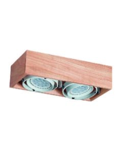 PLAFON 2 AR111 COLOR MADERA INTERIOR NEGRO