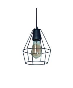 COLGANTE JAULA DIAMANTE MINI 1 LUZ NEGRO E27