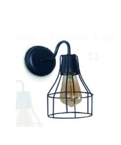 APLIQUE JAULA BOTELLA MINI 1 LUZ NEGRA SAN JUSTO