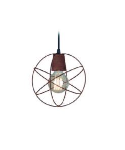 COLGANTE JAULA ESFERA MINI 1 LUZ E27 COLOR OXIDO
