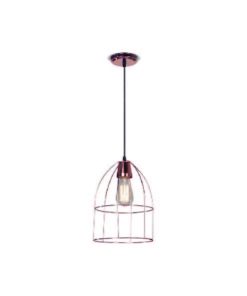 COLGANTE ALAMBRE 1L E27 TIPO JAULA AVIAR COBRE Ø20CM