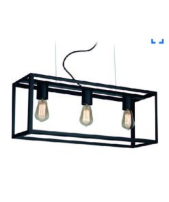 COLGANTE RECTANGULAR DE HIERRO 3L 66X20X26 CM NEGRO