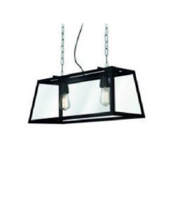 COLGANTE CHAPA C/ACRILICO 2 LUCES E27 70X30CM
