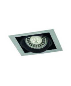 SPOT EMBUTIR 1 LUZ AR111 GU10 ACERO 18X18CM (E4111)