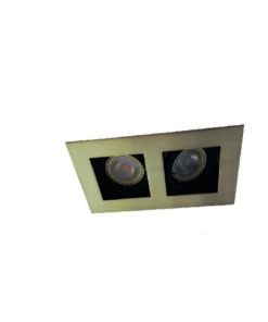 SPOT EMBUTIR RECTANGULAR 2 LUCES GU10 10X18 ACERO