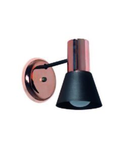 APLIQUE CON PANTALLA METALICA NEGRA BASE COBRE
