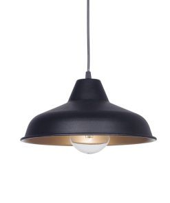 COLGANTE CHAPA CONO 1L PANTALLA Ø31CM NEGRO/ORO MATE