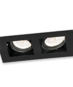 SPOT EMBUTIR RECTANGULAR 2 LUCES GU10 10X18 NEGRO MICROT