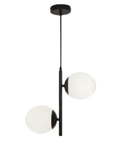 COLGANTE RECTO 2 LUZ DELHI TULIPA GLOBO OPAL