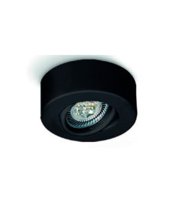 SPOT SEMI-EMBUTIR Ø100 MOVIL 1 LUZ DICRO GU10 NEGRO