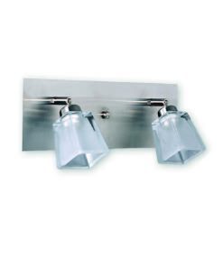 APLIQUE 2 LUCES G9 VIDRIO CUBETO 11X38CM ACERO SAN JUSTO