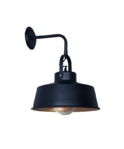 APLIQUE PARED Ø33CM C/HERRADURA Y BARRAL"L"NEGRO/ORO MATE