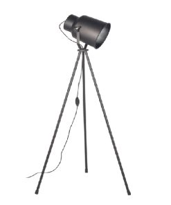 LAMPARA DE PIE TRIPODE METALICA E27 NEGRO