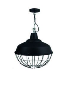 COLGANTE HIPER-RETRO C/JAULA NEGRO MICRO TEXTURADO E-27