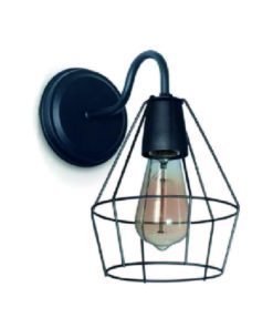 APLIQUE JAULA DIAMANTE MINI 1 LUZ NEGRO