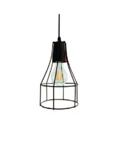 COLGANTE JAULA BOTELLA MINI NEGRO MICRO E27