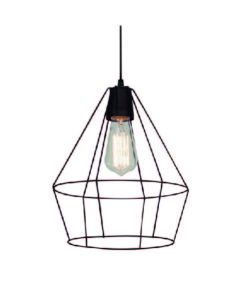 COLGANTE ALAMBRE 1L E27 JAULA DIAMANTE COBRE Ø260MM