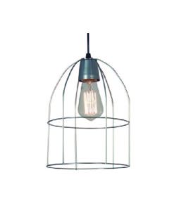 COLGANTE ALAMBRE 1L E27 TIPO JAULA AVIAR BLANCO Ø20CM