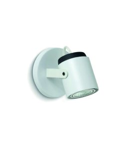 APLIQUE TUBULAR METALICO BASE REDONDA P/1 DICRO GU10 BLANCO