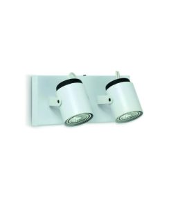 APLIQUE TUBULAR METALICO BASE RECTANGULAR P/2 DICRO GU10 BLANCO