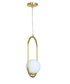 COLGANTE FLOTANTE OVAL CHICO DELHI ORO TULIPA GLOBO (45CM)