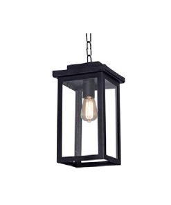 COLGANTE FAROL RECTANGULAR HIERRO NEGRO ABIERTO ABAJO