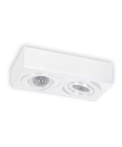 PLAFON MOVIL RECTANGULAR 2 LUCES GU10 BLANCO MICRO (17X28CM)