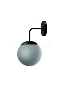 APLIQUE 1 LUZ RECTO DELHI TULIPA GLOBO NEGRO